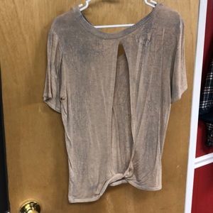 Dusty rose top, with grey distress! Open back!